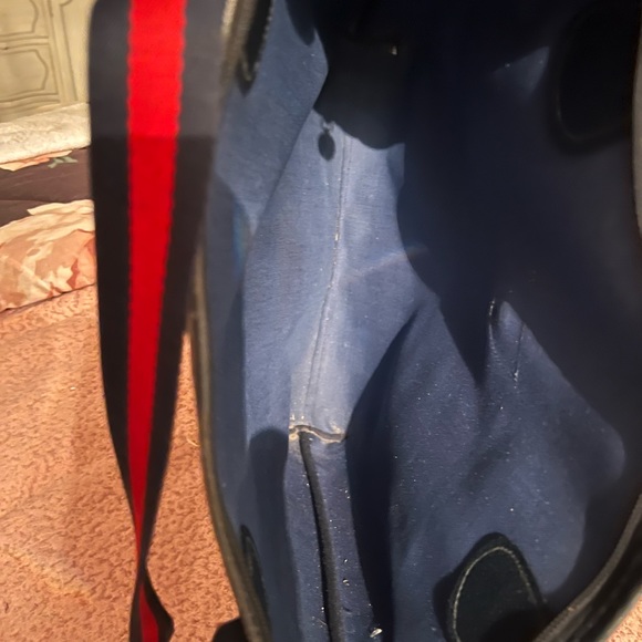 Authentic Vintage Gucci Sherry Tote Bag Blue & Red leather - Picture 7 of 12